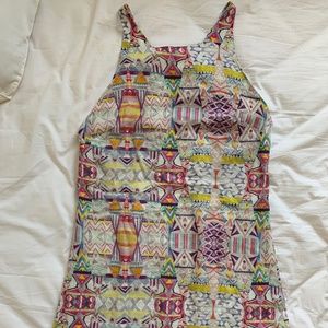 Farm Rio Colorful Printed Shift Dress Mini  Sz M